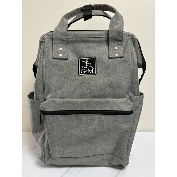 G+M Handbags - G+M Gray Backpack Tote Bag 15x15x6 Multi-Pocket Dance Travel Diaper Bag